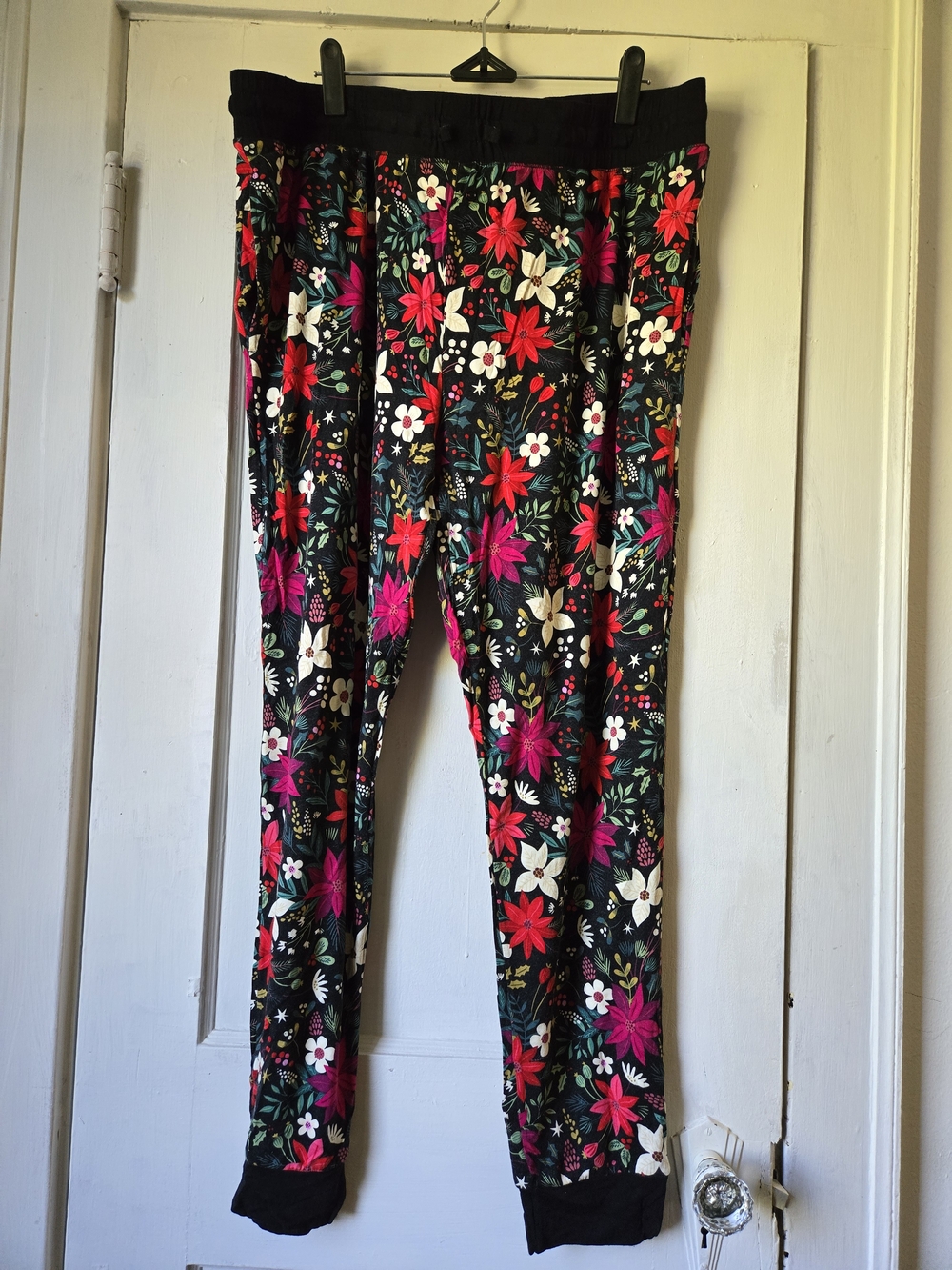 Little Sleepies Holiday Floral Jogger Pants Women's Large